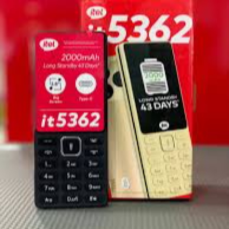 itel 5362 (Triple SIM) 2.8" Display – 2000mAh Battery (Up to 43 Days Standby) – Triple SIM Support – Wireless FM Radio – USB Type-C – Rear Camera – Bluetooth – Expandable up to 32GB – King Voice – Opera Mini – 2000 Phonebook Capacity