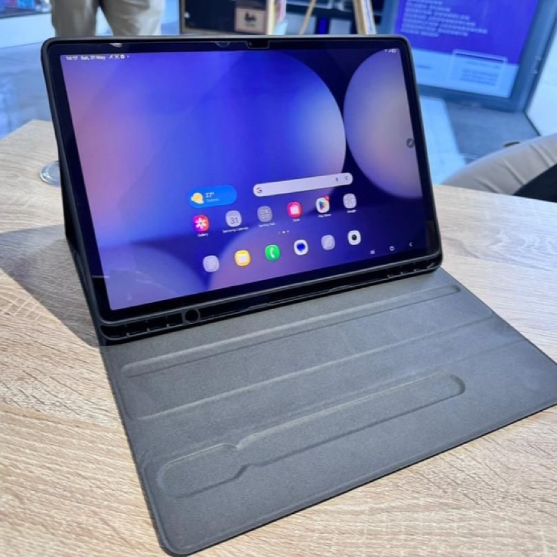 Samsung Galaxy Tab S10+ – 10090mAh – 256GB ROM – 12GB RAM – Android 14 – 12.4" Dynamic AMOLED 2X 120Hz Display – 13MP + 8MP Rear Cameras – 12MP Front Camera – USB-C – 5G – Quad Speakers – S Pen – IP68 Water/Dust Resistant – Expandable Storage up to 1TB.