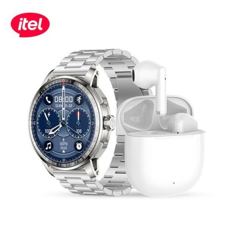 itel Smart Watch Horizon (Chain Strap) + Free Bud Air 3 Earbuds