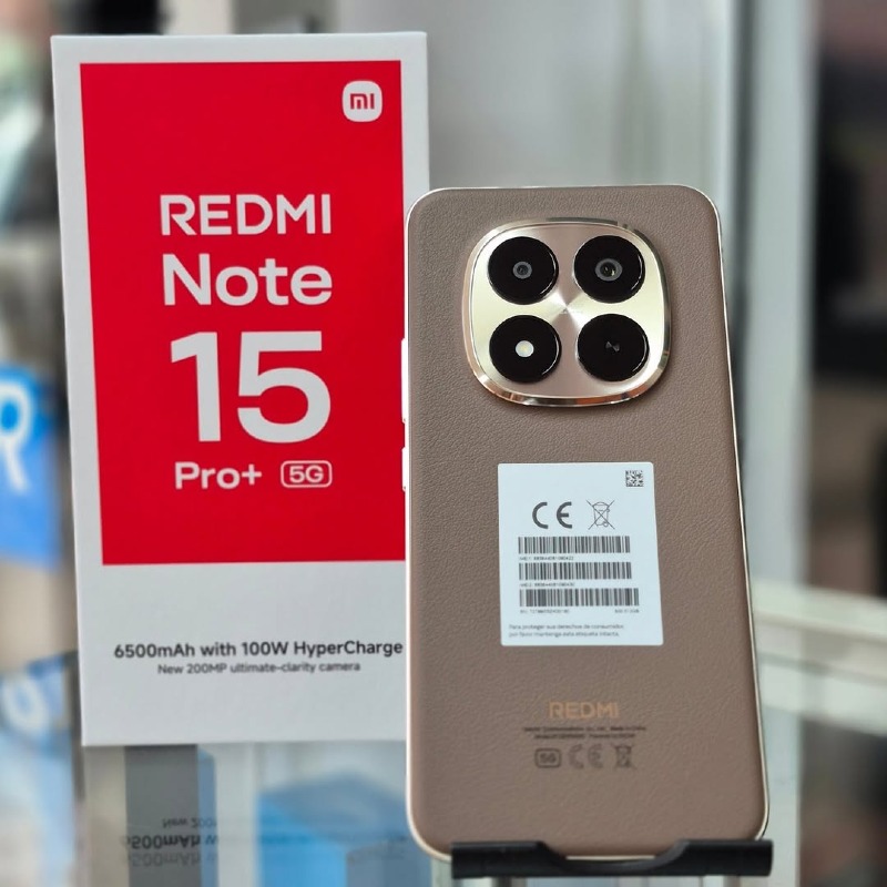 Xiaomi Redmi Note 15 Pro+ 5G (12GB + 512GB) – 5520mAh – Snapdragon 7s Gen 3 – Android 15 (HyperOS) – 6.77" AMOLED 120Hz – 200MP OIS + 8MP + (additional sensor) Rear – 20MP Front – 120W HyperCharge – In-Display Fingerprint – Dual SIM – IP65/66 – NFC – 5G